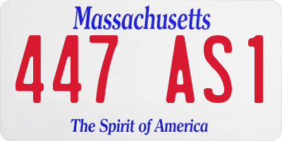 MA license plate 447AS1