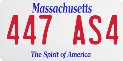 MA license plate 447AS4