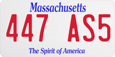 MA license plate 447AS5