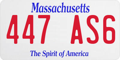 MA license plate 447AS6