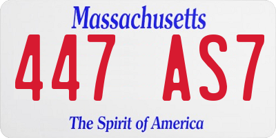 MA license plate 447AS7