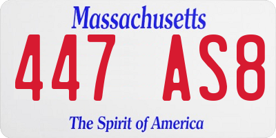 MA license plate 447AS8