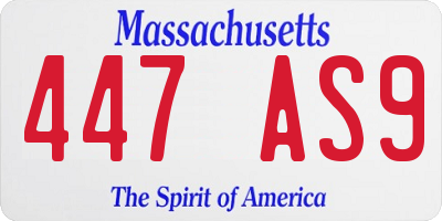 MA license plate 447AS9
