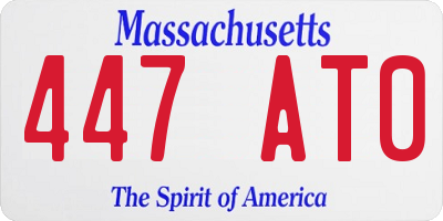 MA license plate 447AT0