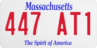 MA license plate 447AT1