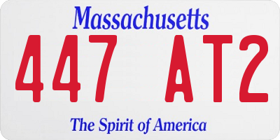MA license plate 447AT2