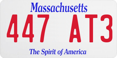 MA license plate 447AT3