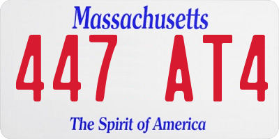 MA license plate 447AT4