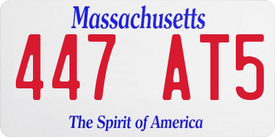 MA license plate 447AT5