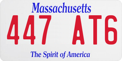 MA license plate 447AT6