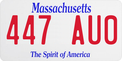 MA license plate 447AU0