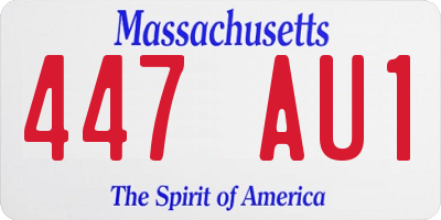 MA license plate 447AU1