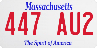 MA license plate 447AU2