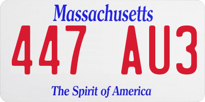 MA license plate 447AU3
