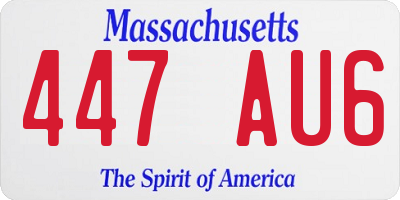 MA license plate 447AU6