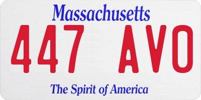 MA license plate 447AV0