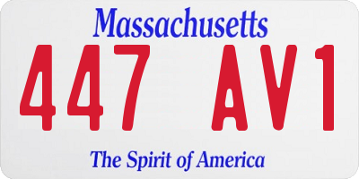 MA license plate 447AV1