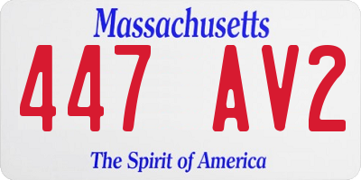 MA license plate 447AV2