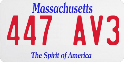 MA license plate 447AV3