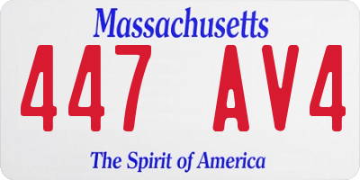 MA license plate 447AV4