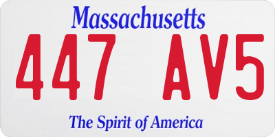 MA license plate 447AV5