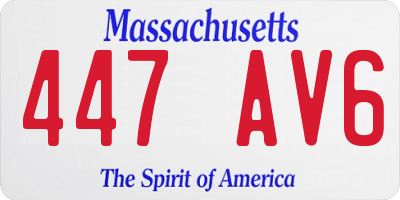 MA license plate 447AV6