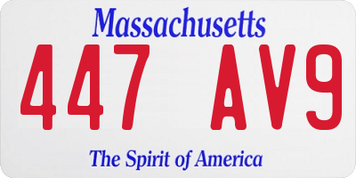 MA license plate 447AV9