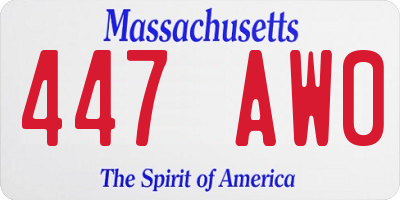 MA license plate 447AW0