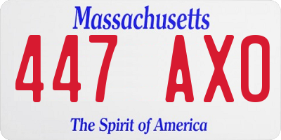 MA license plate 447AX0