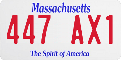 MA license plate 447AX1