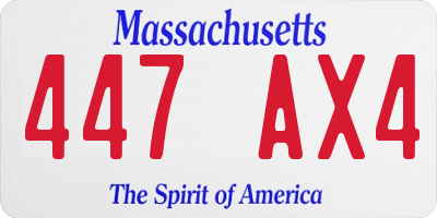 MA license plate 447AX4