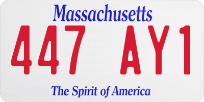 MA license plate 447AY1