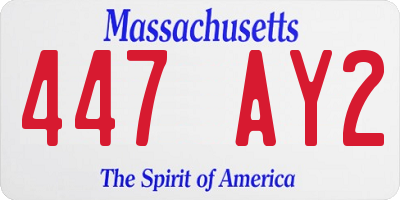 MA license plate 447AY2