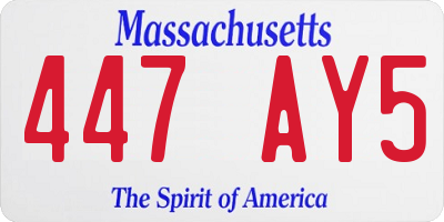 MA license plate 447AY5