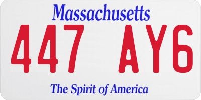 MA license plate 447AY6