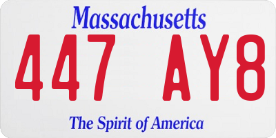 MA license plate 447AY8
