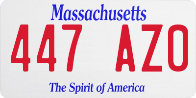 MA license plate 447AZ0