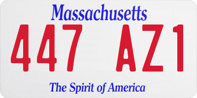 MA license plate 447AZ1