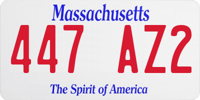 MA license plate 447AZ2