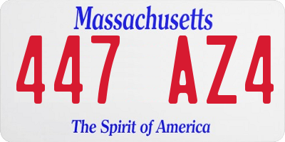 MA license plate 447AZ4