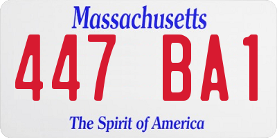 MA license plate 447BA1