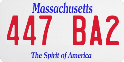 MA license plate 447BA2