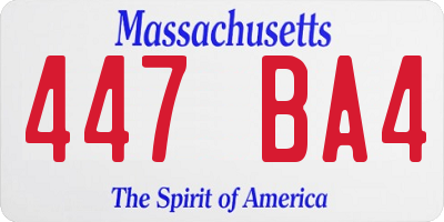 MA license plate 447BA4