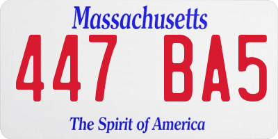 MA license plate 447BA5