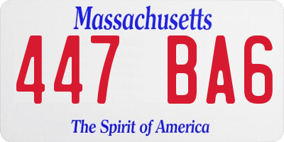 MA license plate 447BA6