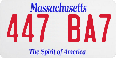 MA license plate 447BA7