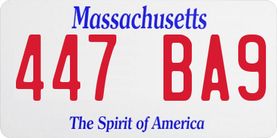 MA license plate 447BA9