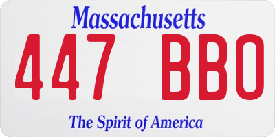 MA license plate 447BB0