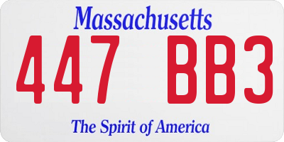 MA license plate 447BB3