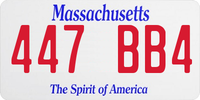 MA license plate 447BB4